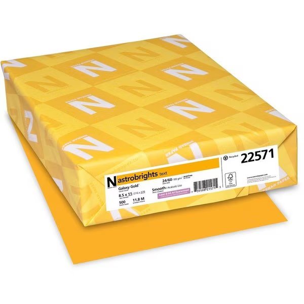 Paper, Astrobrt, 24#, Glxy Gld Pk, Astrobrights, Mfr#: WAU22571